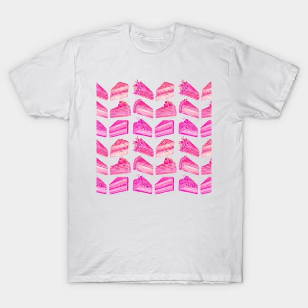 Pink Cake Slices T-Shirt by CatCoq